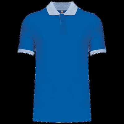 Polo bicolor hombre Light Royal Blue / Oxford Grey M