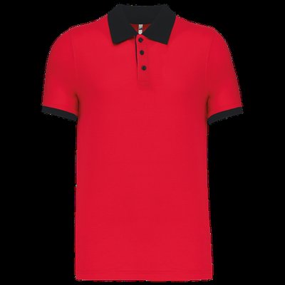 Polo bicolor hombre Red / Black Xl