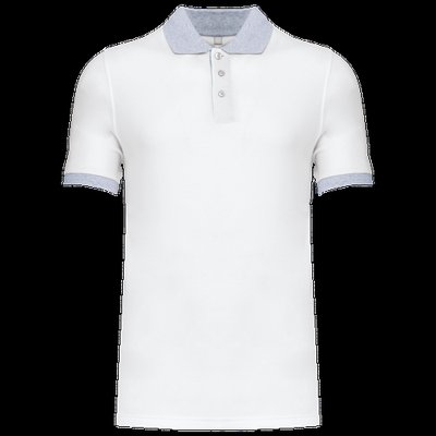 Polo bicolor hombre White / Oxford Grey L