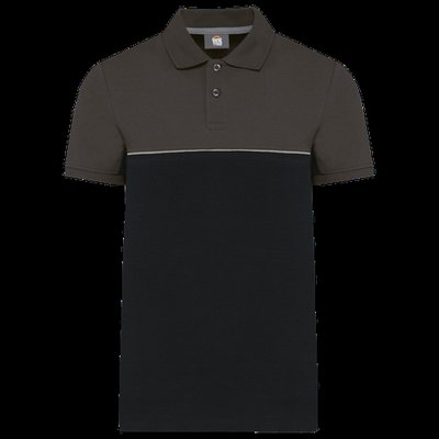 Polo bicolor manga corta unisex Black / Dark Grey M