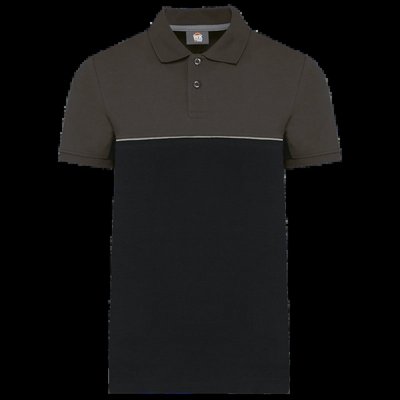 Polo bicolor manga corta unisex Black / Dark Grey S