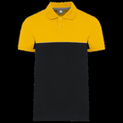Polo bicolor manga corta unisex Black / Yellow L