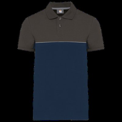 Polo bicolor manga corta unisex Navy / Dark Grey M