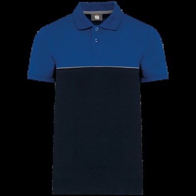 Polo bicolor manga corta unisex Navy / Royal Blue 4Xl