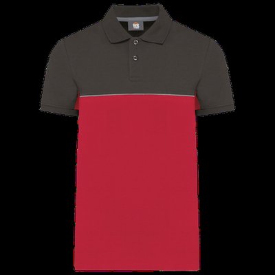 Polo bicolor manga corta unisex Red / Dark Grey 5Xl