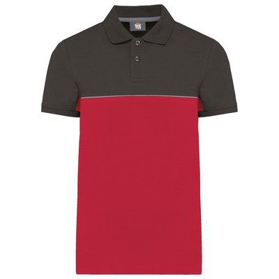 Polo bicolor manga corta unisex Red / Dark Grey XS