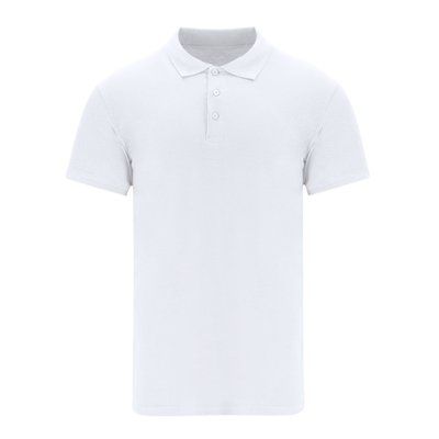 Polo blanco unisex con ribete acanalado Bla L