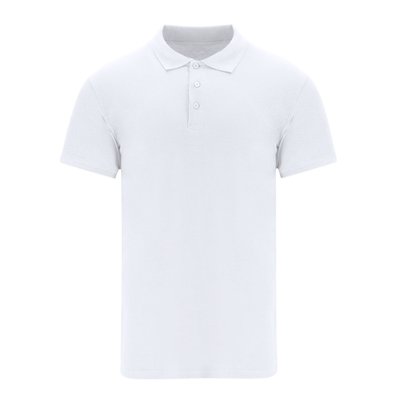 Polo blanco unisex con ribete acanalado Bla S