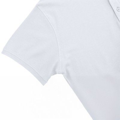 Polo blanco unisex con ribete acanalado