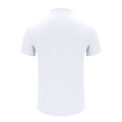 Polo blanco unisex con ribete acanalado