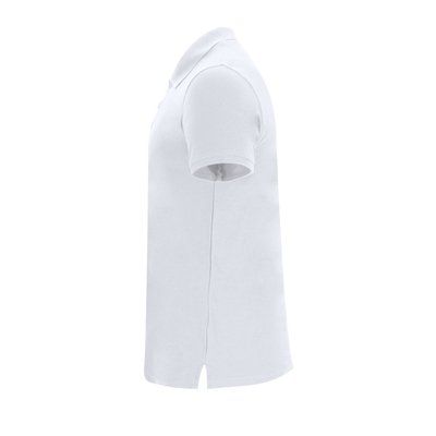 Polo blanco unisex con ribete acanalado