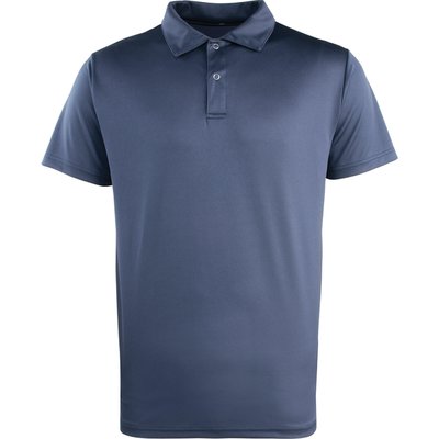 Polo con botón a presión transpirable Navy S