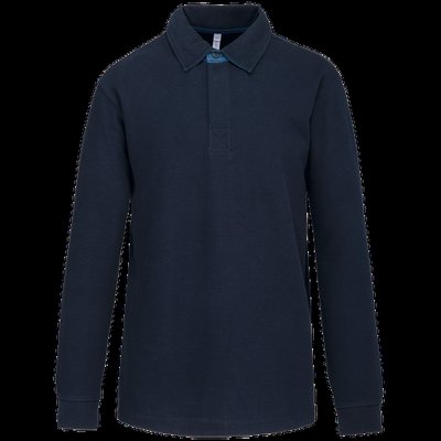 Polo de canalé manga larga hombre Navy / Jean XL