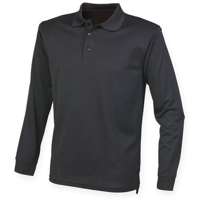 Polo clásico de manga larga unisex Black L