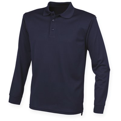 Polo clásico de manga larga unisex Navy 3Xl
