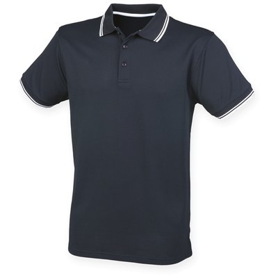 Polo clásico de poliéster Navy / White M