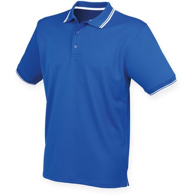 Polo clásico de poliéster Royal / White S