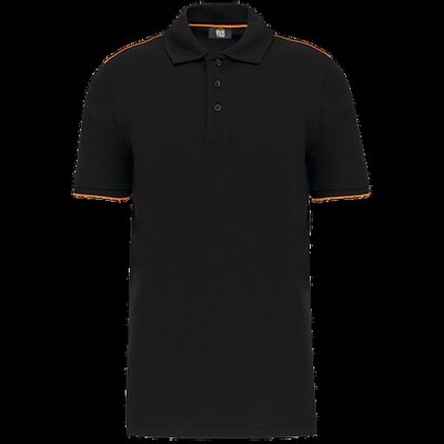 Polo contrastado hombre Black / Orange 3Xl