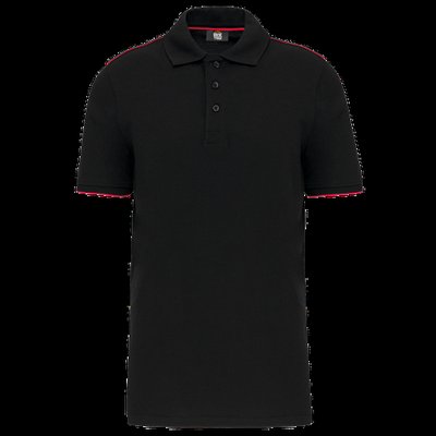 Polo contrastado hombre Black / Red 4Xl