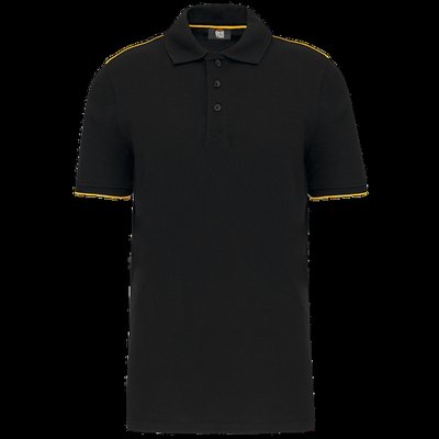 Polo contrastado hombre Black / Yellow 3XL