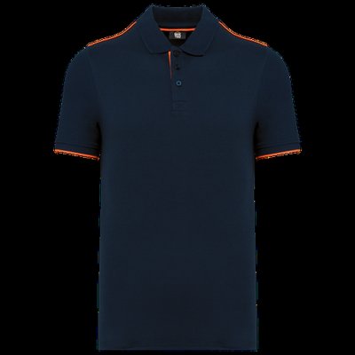 Polo contrastado hombre Navy / Fluorescent Orange 3Xl