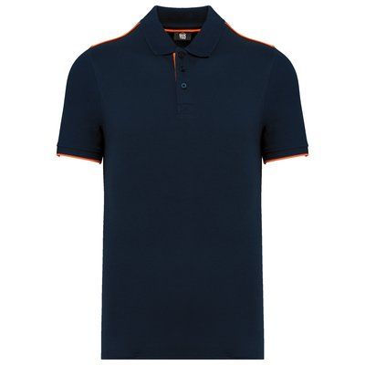 Polo contrastado hombre Navy / Fluorescent Orange XXL