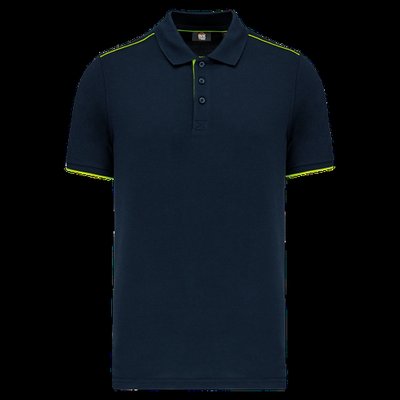 Polo contrastado hombre Navy / Fluorescent Yellow Xxl