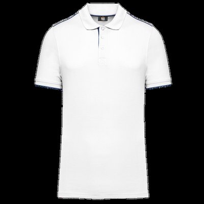Polo contrastado hombre White / Navy XXL