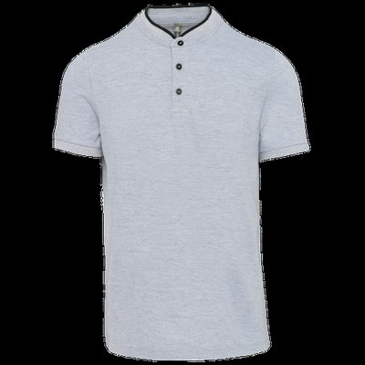 Polo cuello mao para hombre Oxford Grey / Black L