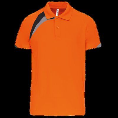 Polo deportivo unisex 100% poliéster Orange / Black / Storm Grey 4XL