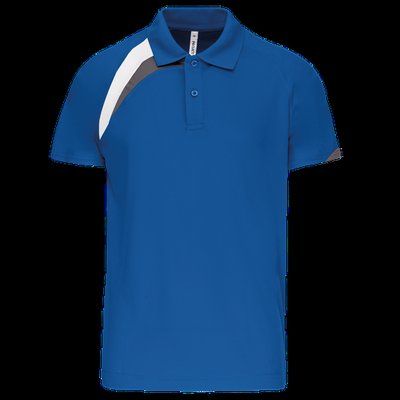 Polo deportivo unisex 100% poliéster Sporty Royal Blue / White / Storm Grey XXL