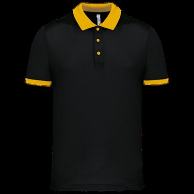Polo entallado y estilo moderno Black / Yellow M