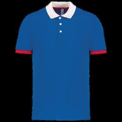 Polo entallado y estilo moderno Sporty Royal Blue / White / Red 3XL