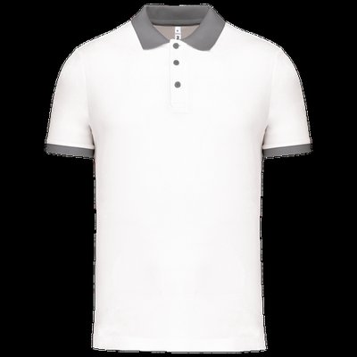 Polo entallado y estilo moderno White / Sporty Grey Xl