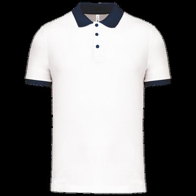 Polo entallado y estilo moderno White / Sporty Navy Xl