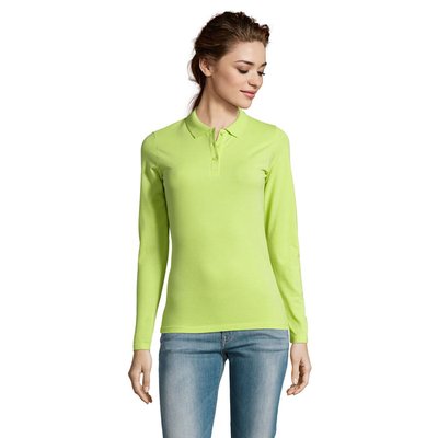 Polo Entallado Manga Larga Mujer Apple Green S
