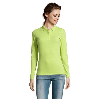 Polo Entallado Manga Larga Mujer Apple Green Xxl