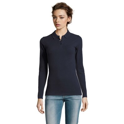 Polo Entallado Manga Larga Mujer French Marino S