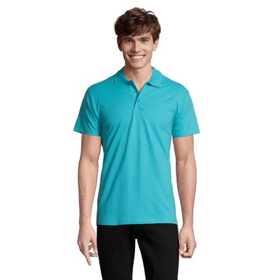 Polo Hombre 210g Algodón Azul Atolón S