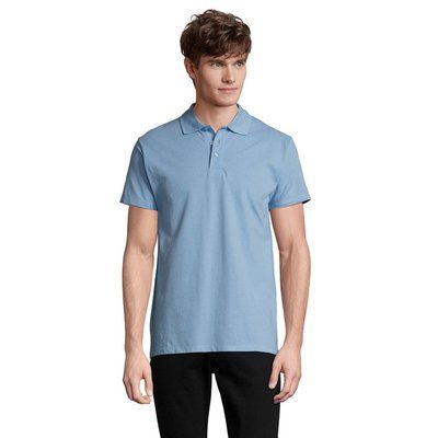 Polo Hombre 210g Algodón Azul Cielo L