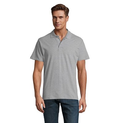 Polo Hombre 210g Algodón Gris Melange 2 S