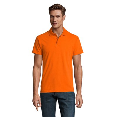 Polo Hombre 210g Algodón Naranja M