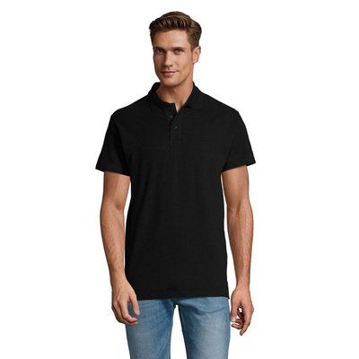 Polo Hombre 210g Algodón Negro/ Negro Opaco L
