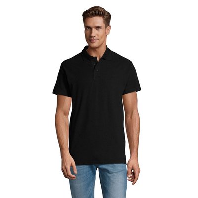 Polo Hombre 210g Algodón Negro/ Negro Opaco S