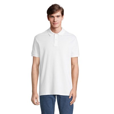 Polo hombre algodón corte cómodo Blanco M