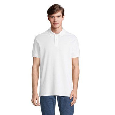 Polo hombre algodón corte cómodo Blanco S