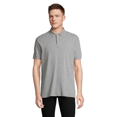 Polo hombre algodón corte cómodo Gris Melange 2 5Xl