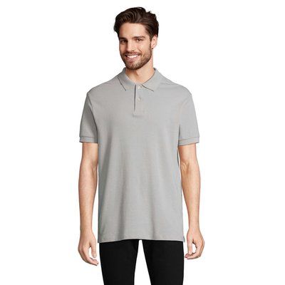 Polo hombre algodón corte cómodo Gris Puro M
