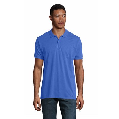 Polo de Hombre en Algodón Orgánico Azul Royal XXL