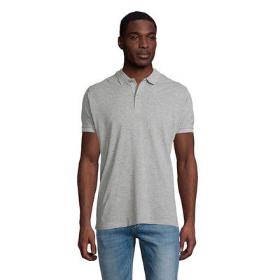 Polo de Hombre en Algodón Orgánico Gris Melange 2 S